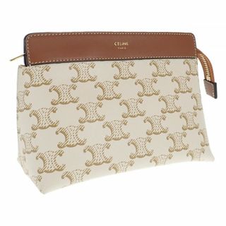 セリーヌ(celine)の【中古】【Aランク】CELINE セリーヌ スモールトラベルポーチ 10C762DJP.01TA PU レザー ホワイト レディース【ISEYA】(その他)