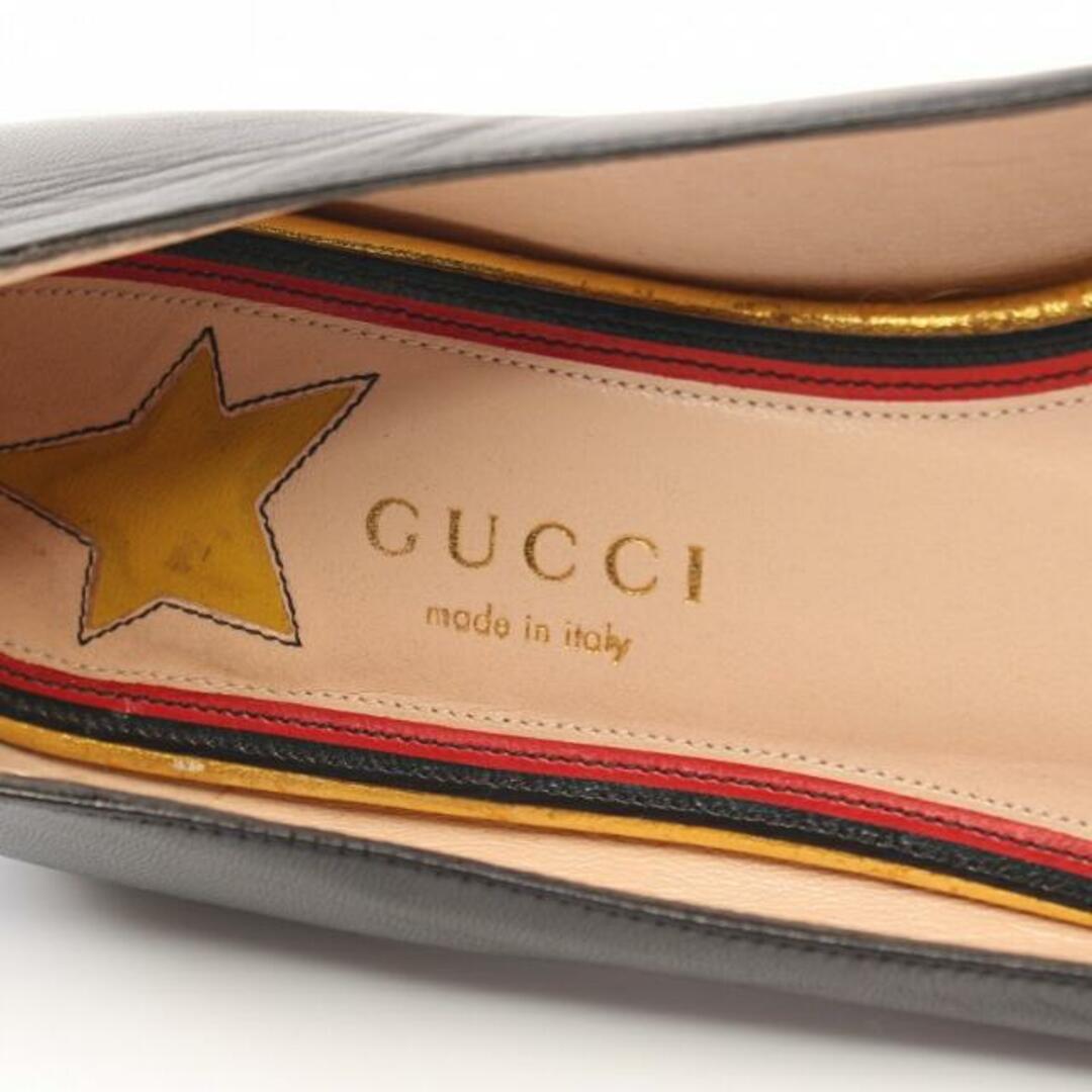 Gucci(グッチ)のシェリーライン フラットシューズ レザー ブラック グリーン レッド スタースタッズ レディースの靴/シューズ(その他)の商品写真