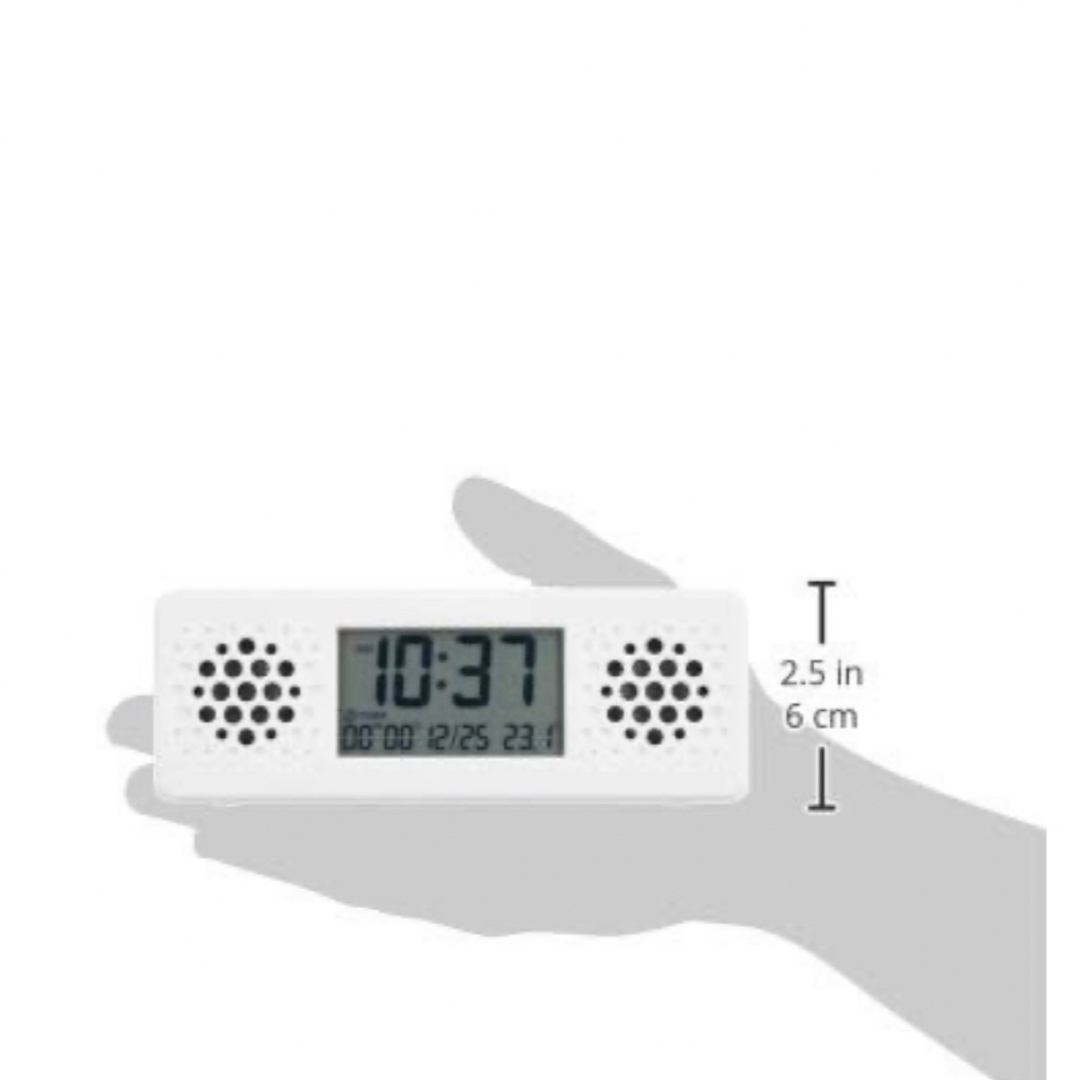RHYTHM(リズム)のリズム(RHYTHM) 目覚まし時計 デジタル 防水  タイマー 機能付き 白 インテリア/住まい/日用品のインテリア小物(置時計)の商品写真