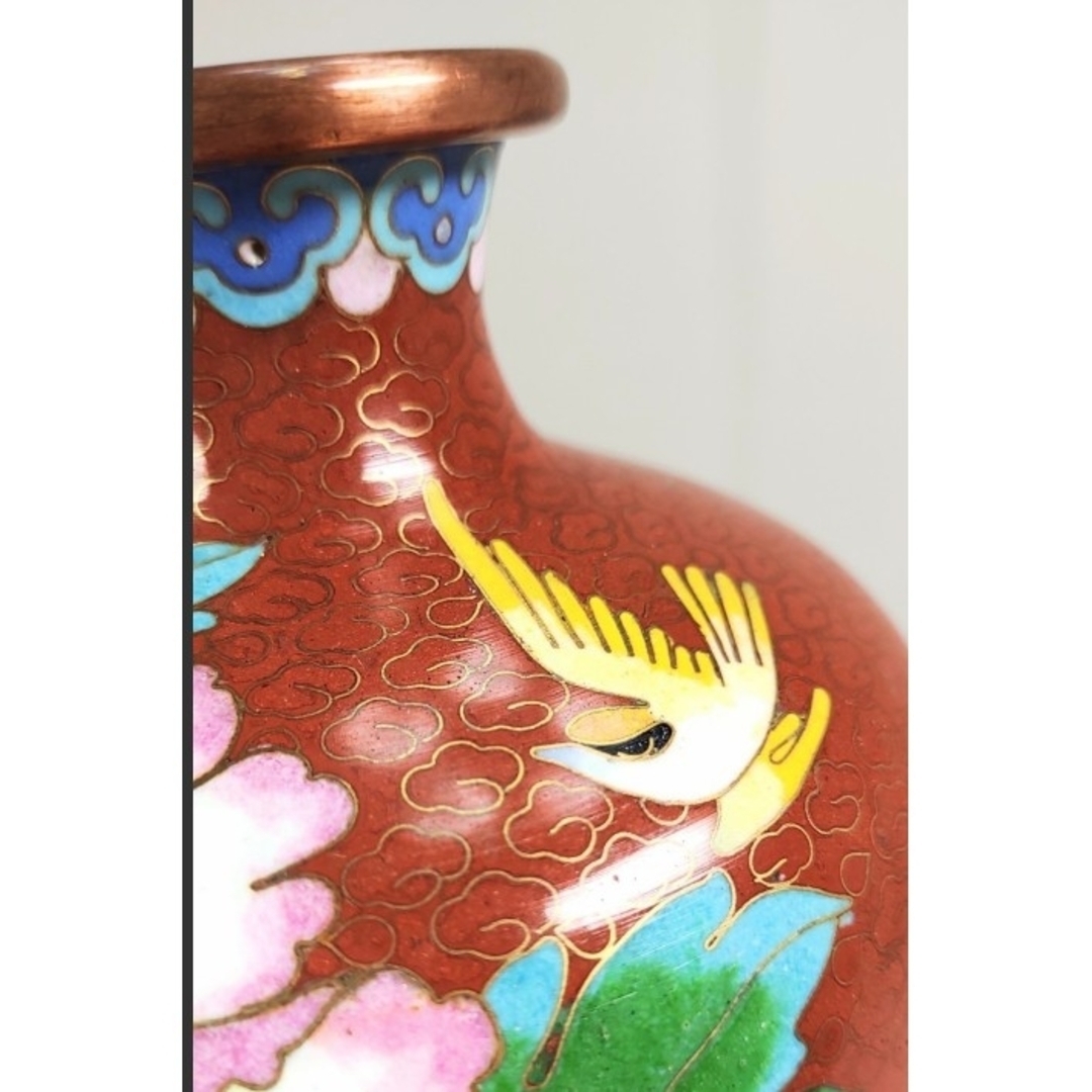未使用 七宝焼 花瓶 壺 景泰藍 飾り壺 美品 花入れ 花器 美術工芸品