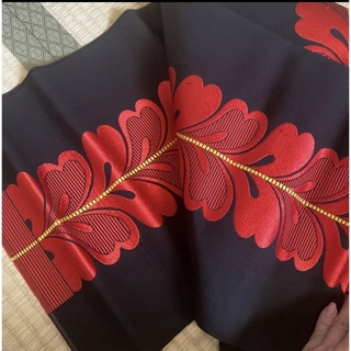 着物 浴衣 帯 黒×赤(浴衣帯)
