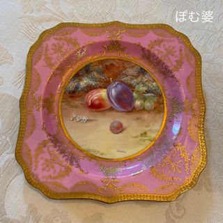 マイセン(MEISSEN)の【ロイヤルドルトン】金彩 金盛 エナメル 皿「ペインティッド・フルーツ／果物」(食器)