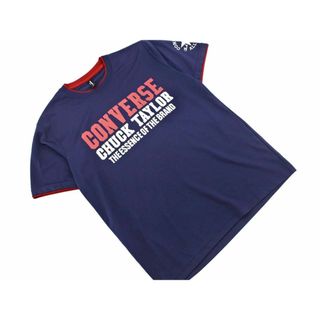 コンバース(CONVERSE)のコンバース プリント トレーニングウェア Tシャツ sizeM/紺 ■◆ メンズ(Tシャツ/カットソー(半袖/袖なし))