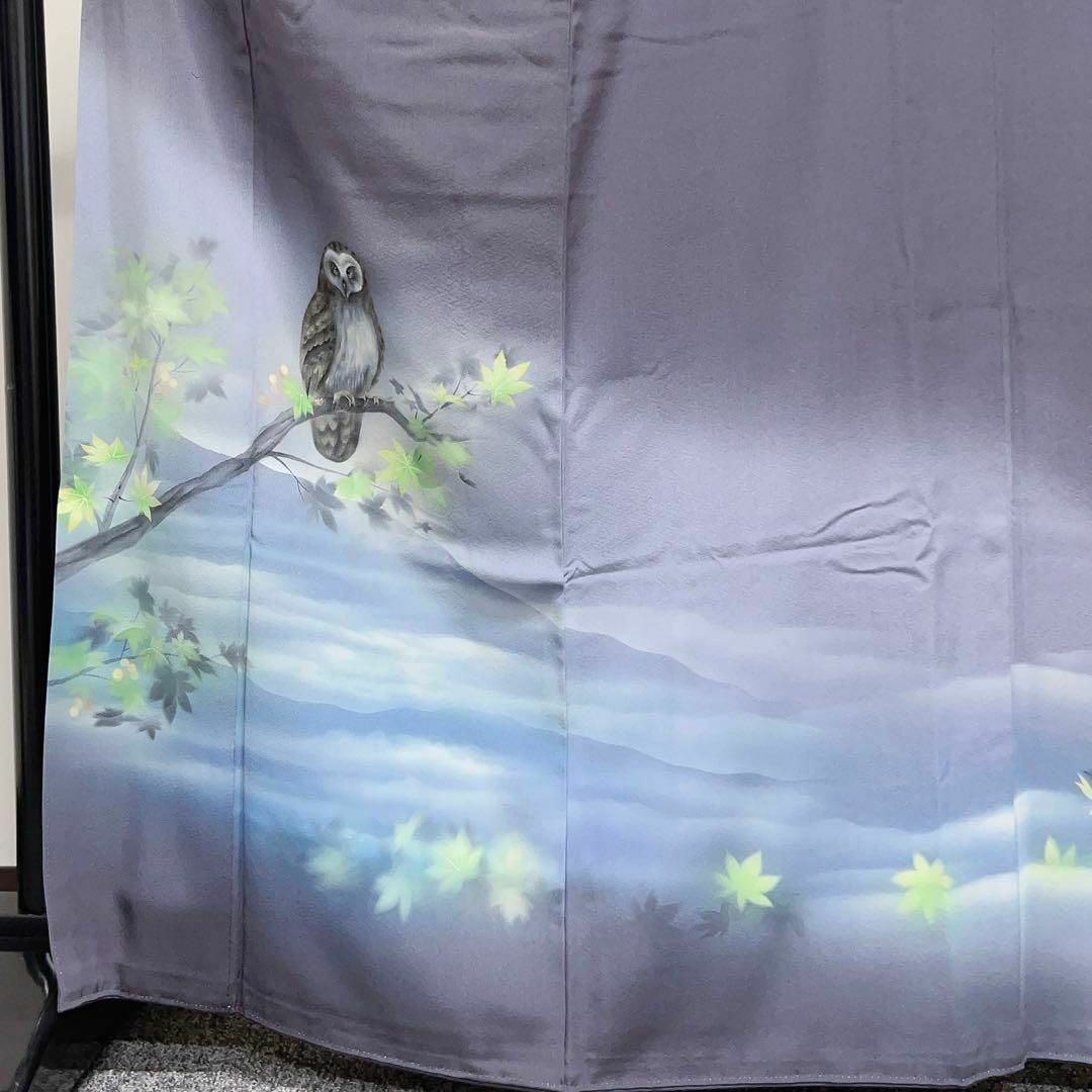 作家もの フクロウ模様の訪問着 着物