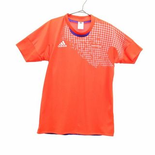 アディダス(adidas)のアディダス プリント トレーニングシャツ L オレンジ adidas 半袖 Tシャツ スポーツ ウォームアップ メンズ 【中古】  【230804】 メール便可(その他)