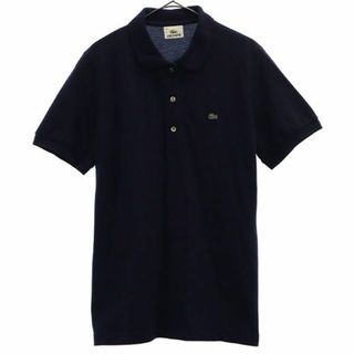 ラコステ(LACOSTE)のラコステ ロゴワッペン 半袖 ポロシャツ 44 ネイビー LACOSTE 鹿の子 レディース 【中古】  【230804】 メール便可(ポロシャツ)