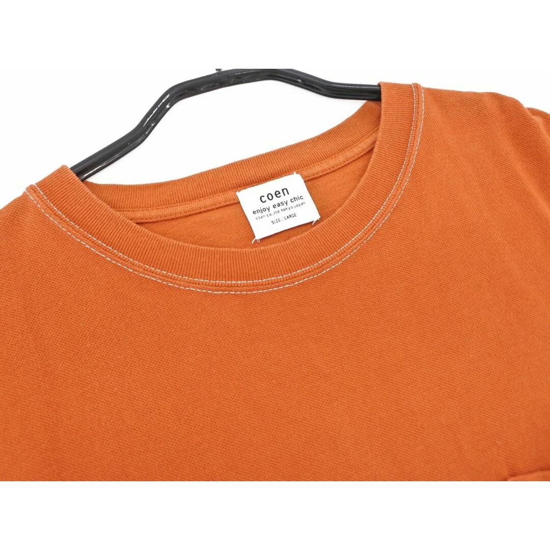 coen(コーエン)のcoen コーエン ワンポイント 胸ポケット カットソー sizeL/茶 ■◆ メンズ メンズのトップス(Tシャツ/カットソー(半袖/袖なし))の商品写真