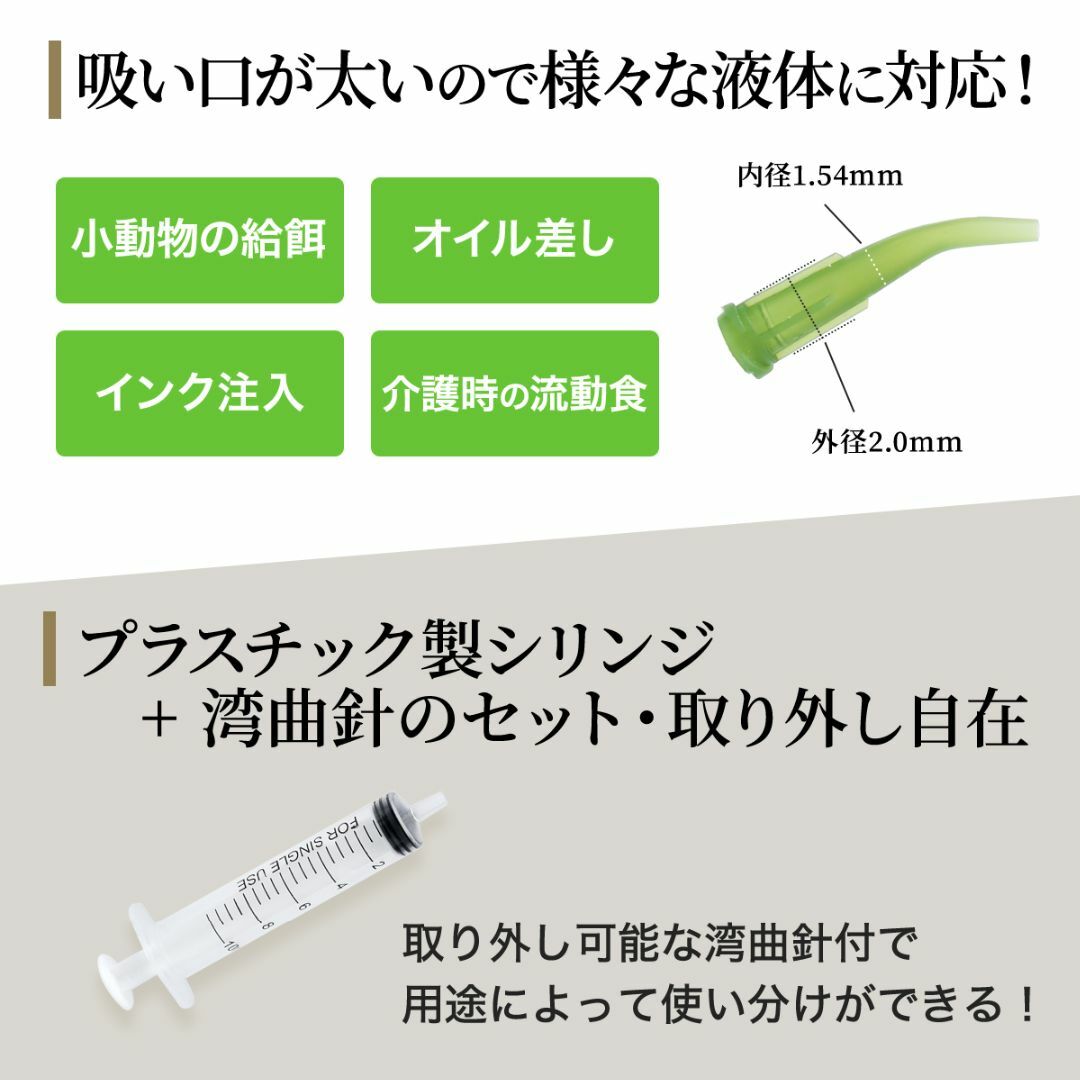 針無しシリンジ 中口 10ml+プラスチック湾曲針14Gセット100個※2778 その他のその他(その他)の商品写真