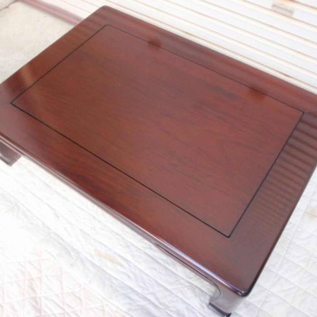 特価!新品♪4尺(120巾) 花梨無垢 一重ヌキ入り 高級座卓 座敷机