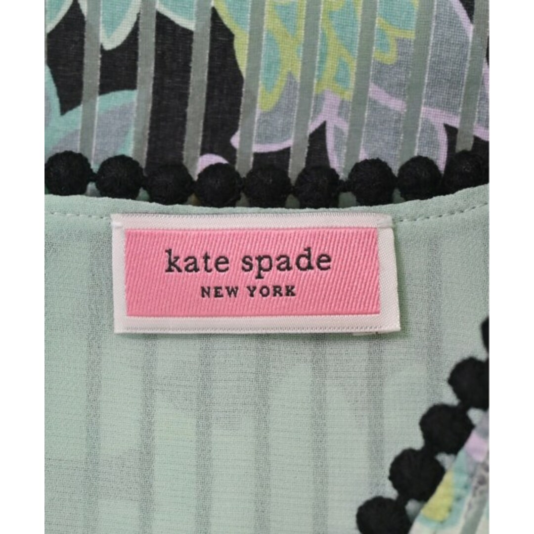 kate spade new york(ケイトスペードニューヨーク)のkate spade new york ブラウス XS 緑x黒等(総柄) 【古着】【中古】 レディースのトップス(シャツ/ブラウス(長袖/七分))の商品写真