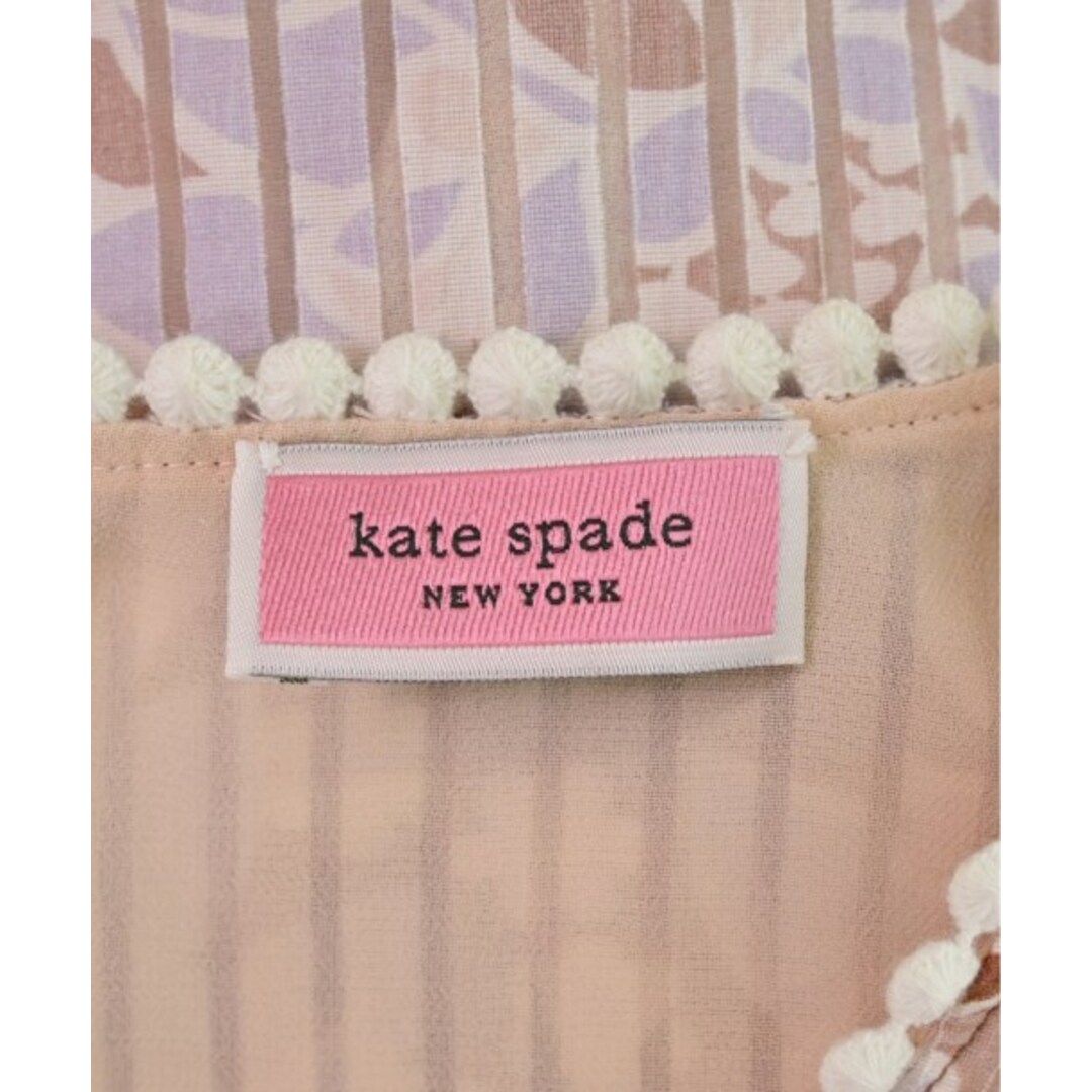 kate spade new york ブラウス XS ピンクx茶等(総柄) 2