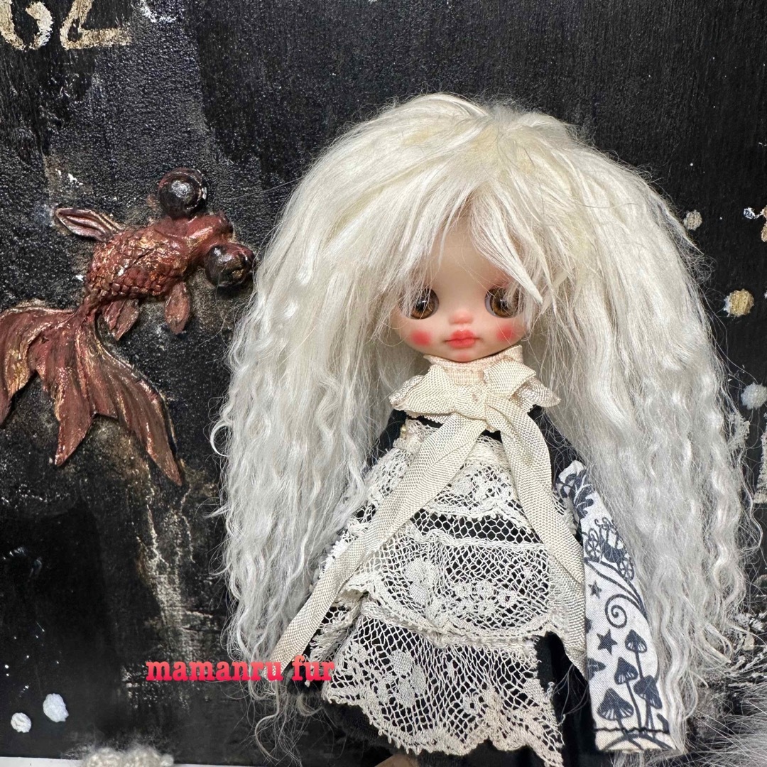 blythe_カフェモカ✨w-059チベットラムフルスキンウィッグ