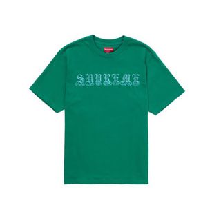 シュプリーム(Supreme)のSupreme Old English Rhinestone tee Green(Tシャツ/カットソー(半袖/袖なし))