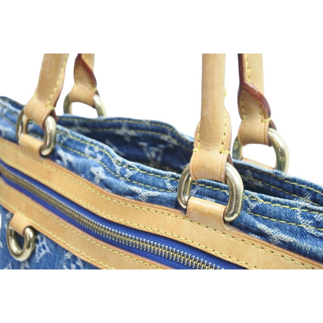 LOUISVUITTON ルイヴィトン トートバッグ フラットショッパー M95018 モノグラム デニム ブルー ゴールド金具 51332
