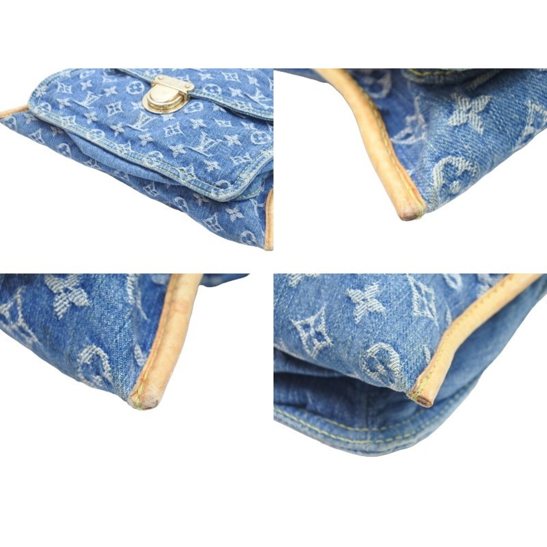 LOUISVUITTON ルイヴィトン トートバッグ フラットショッパー M95018 モノグラム デニム ブルー ゴールド金具 51332