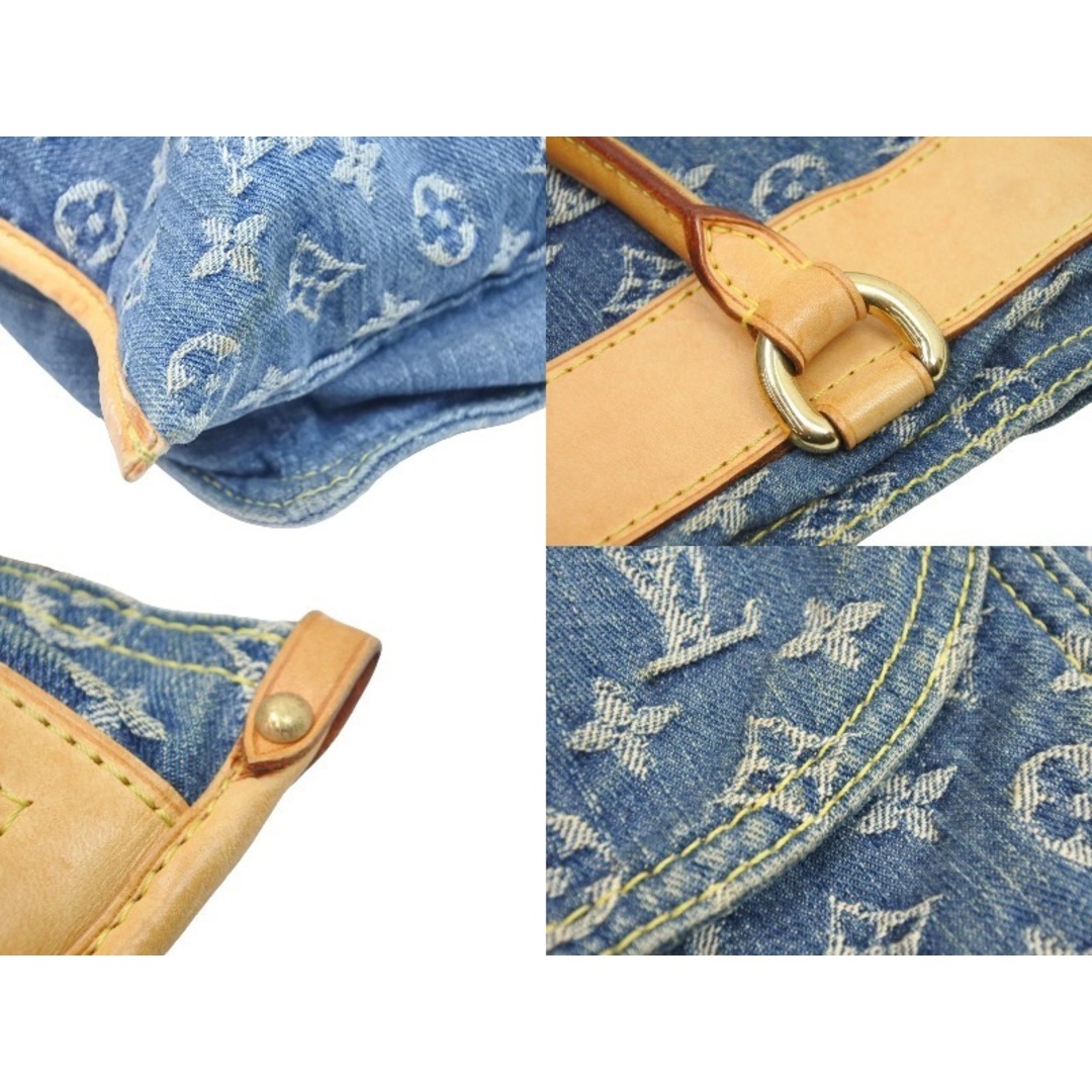 LOUISVUITTON ルイヴィトン トートバッグ フラットショッパー M95018 モノグラム デニム ブルー ゴールド金具 51332