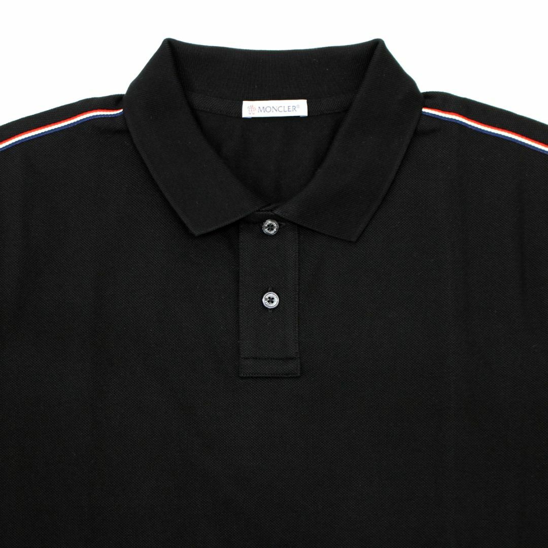 76 MONCLER ブラック 半袖 ポロシャツ size S
