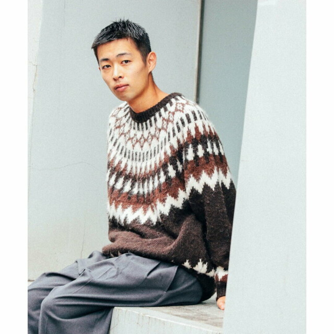 【BROWN】BEAMS / シャギー ノルディック ニット