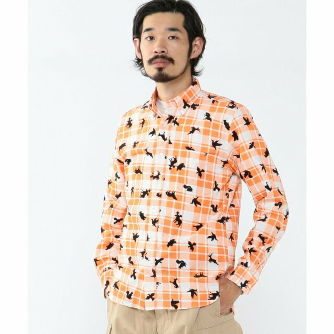 BEAMS(ビームス)の【ORANGE】【L】BEAMS PLUS / コーデュロイ アニマルプリント ボタンダウンシャツ その他のその他(その他)の商品写真