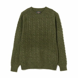 ビームス(BEAMS)の【OLIVE】BEAMS PLUS / 5ゲージ シャギー ケーブルニット クルーネック(その他)