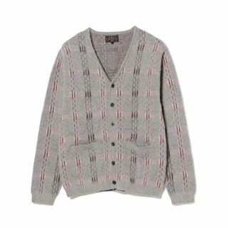 ビームス(BEAMS)の【GREY】BEAMS PLUS / 9ゲージ モヘヤ ジャカード チェック カーディガン(その他)