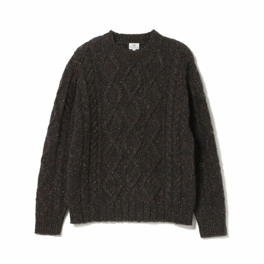 BEAMS(ビームス)の【BLACK】BEAMS HEART / ネップ ケーブル クルーネックニット メンズのトップス(ニット/セーター)の商品写真