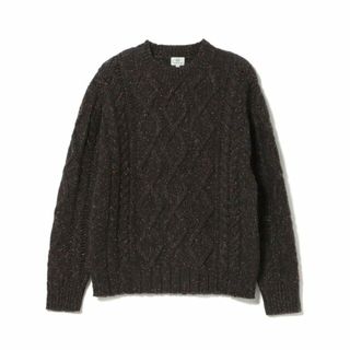 ビームス(BEAMS)の【BLACK】BEAMS HEART / ネップ ケーブル クルーネックニット(ニット/セーター)