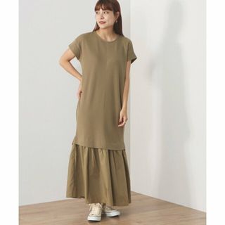 ビームス(BEAMS)の【KHAKI】BEAMS HEART / 異素材 後ろホック ワンピース(ロングワンピース/マキシワンピース)