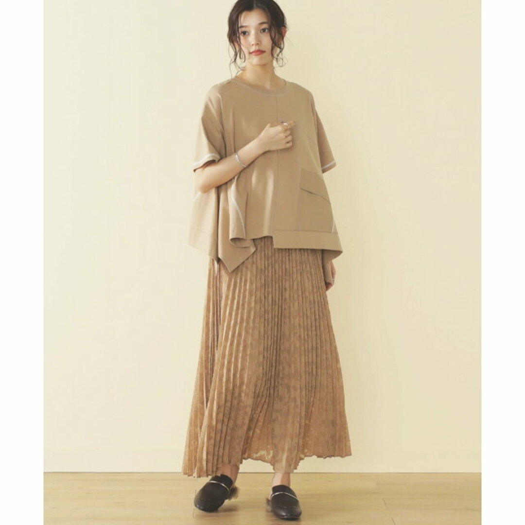 BEAMS(ビームス)の【BEIGE】BEAMS HEART / カットジャカード プリーツスカート レディースのスカート(ロングスカート)の商品写真