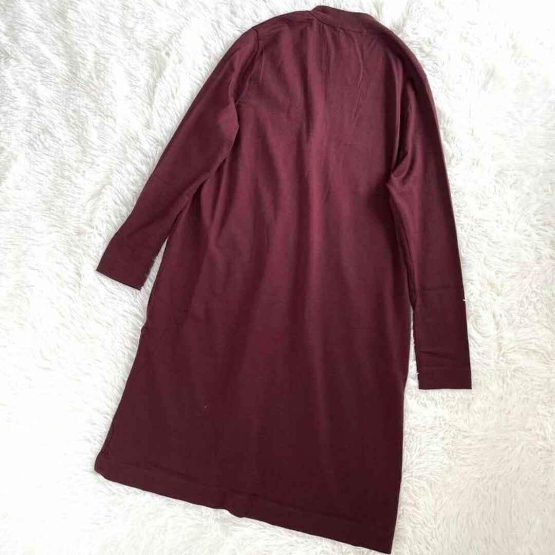 ◎極美品◎『45rpm』ロング カーディガン サイドスリット ウール ボルドー
