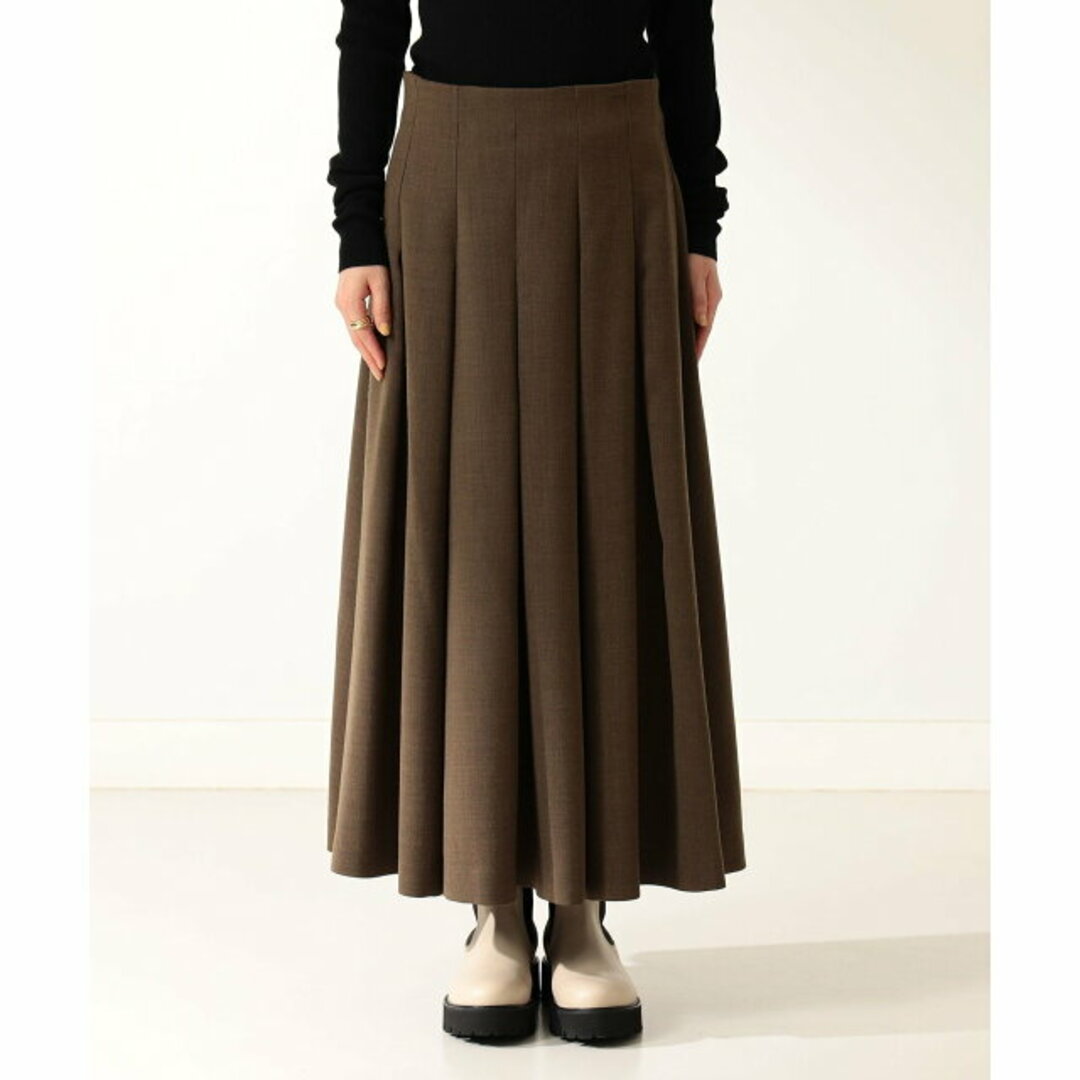 Demi-Luxe BEAMS ダブルボイル セミタイトスカート 36 ブラウン