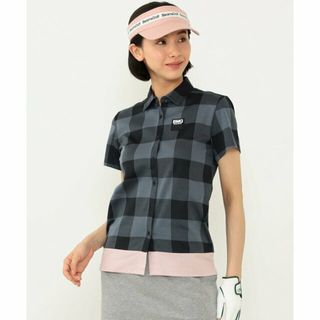 【GREY】<WOMEN>BEAMS GOLF ORANGE LABEL / ブロックチェック 切替 ポロシャツ(ポロシャツ)