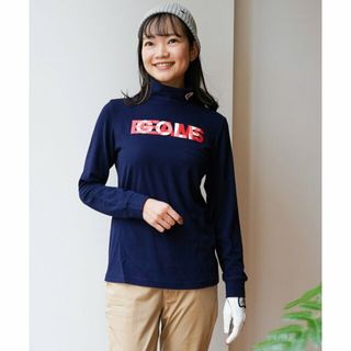 【NAVY】<WOMEN>BEAMS GOLF ORANGE LABEL / レイヤーロゴ モックタートルネックシャツ(カットソー(長袖/七分))