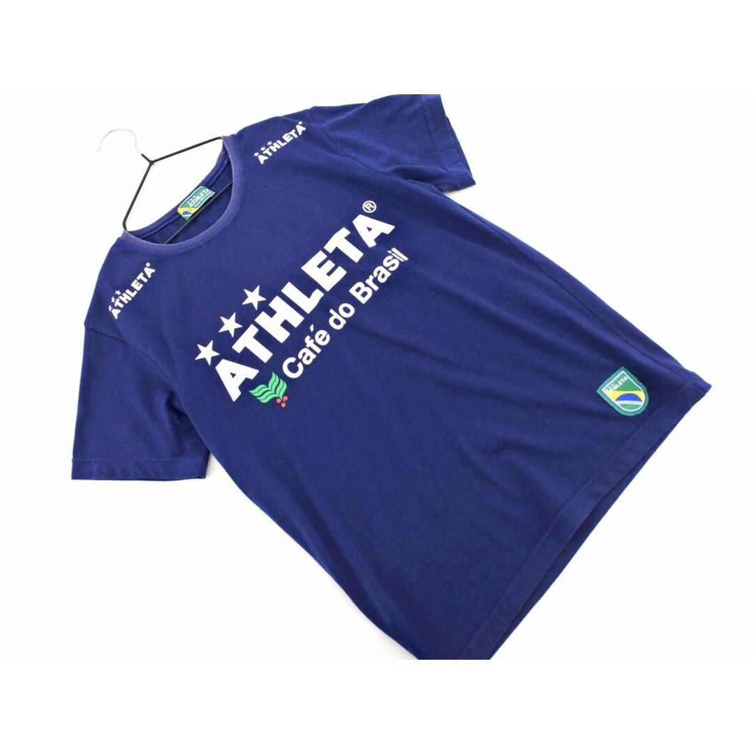 ATHLETA(アスレタ)のATHLETA アスレタ ロゴ プリント Tシャツ sizeS/紺 ■◆ レディース レディースのトップス(Tシャツ(半袖/袖なし))の商品写真