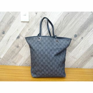 グッチ(Gucci)のK渋010/ グッチ キャンバス レザー ハンドバッグ GG柄 (ハンドバッグ)