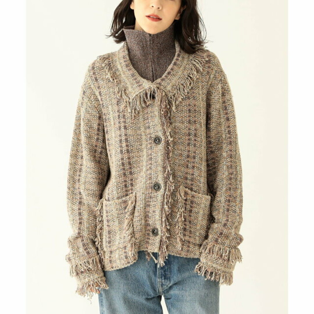 maturely / Knit Tweed Fringe Jacket