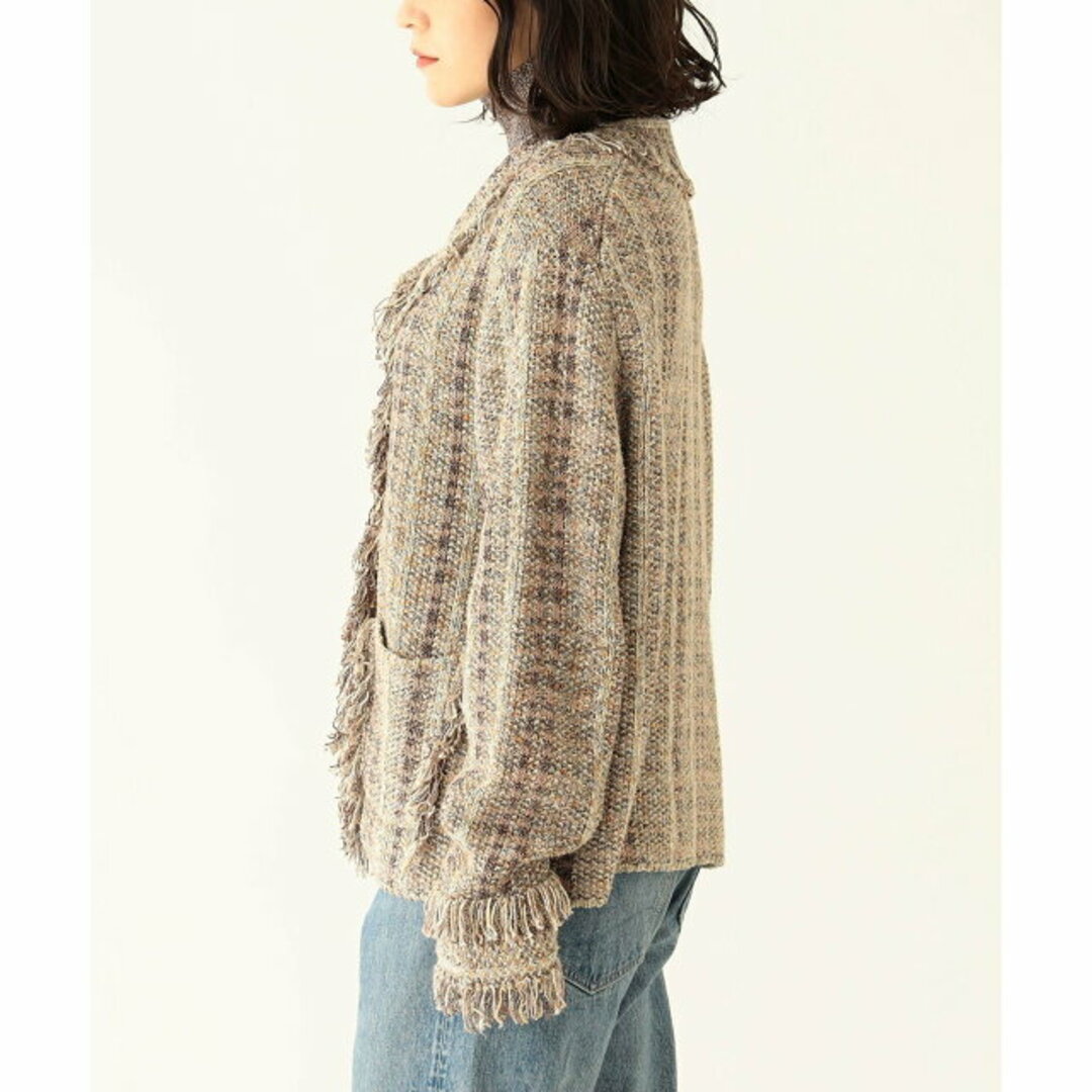 maturely / Knit Tweed Fringe Jacket