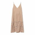 【PINK】【0】maturely / Embroidery Cut off Dress