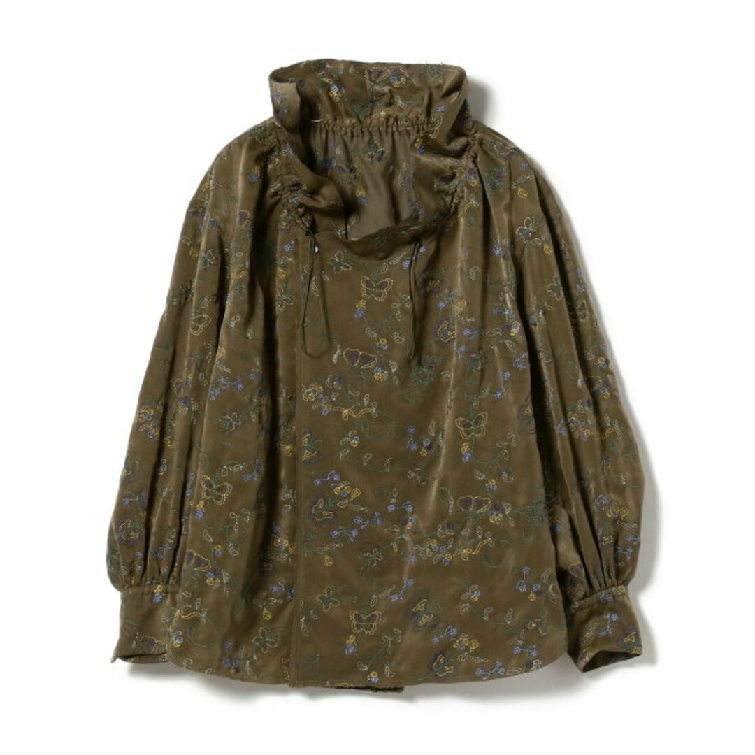 BEAMS BOY(ビームスボーイ)の【OLIVE】【1】maturely / Embroidery Cutoff Ruffle Blouse レディースのトップス(シャツ/ブラウス(長袖/七分))の商品写真