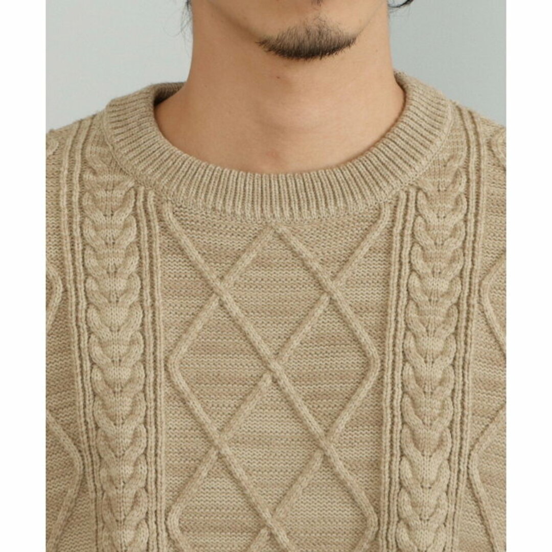 BEAMS(ビームス)の【BEIGE】BEAMS HEART / アラン柄 プルオーバー ニット(Tシャツセット) メンズのトップス(ニット/セーター)の商品写真