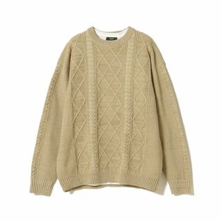 ビームス(BEAMS)の【BEIGE】BEAMS HEART / アラン柄 プルオーバー ニット(Tシャツセット)(ニット/セーター)