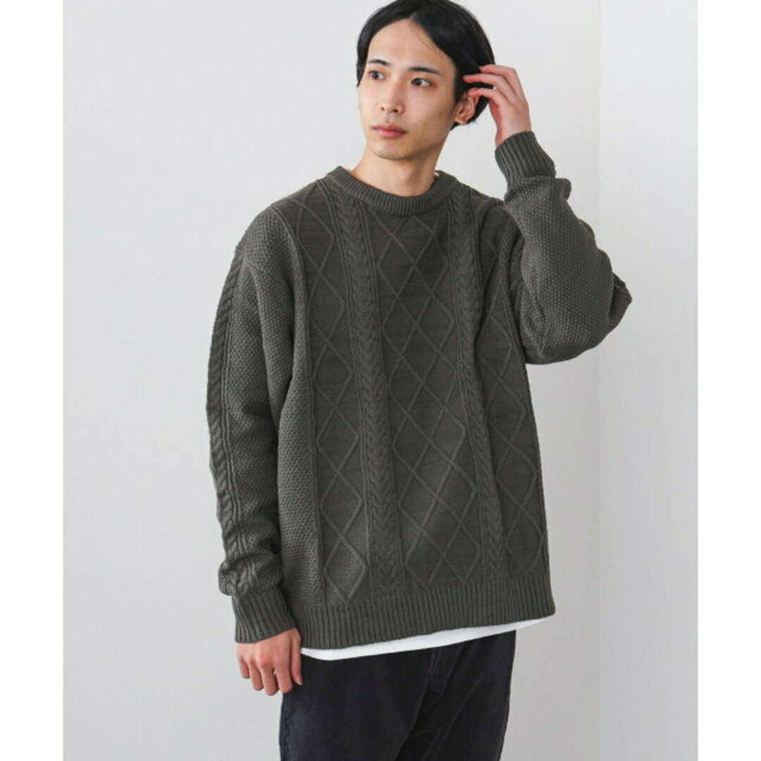 BEAMS(ビームス)の【SMOKE_BROWN】【S】BEAMS HEART / アラン柄 プルオーバー ニット(Tシャツセット) メンズのトップス(ニット/セーター)の商品写真