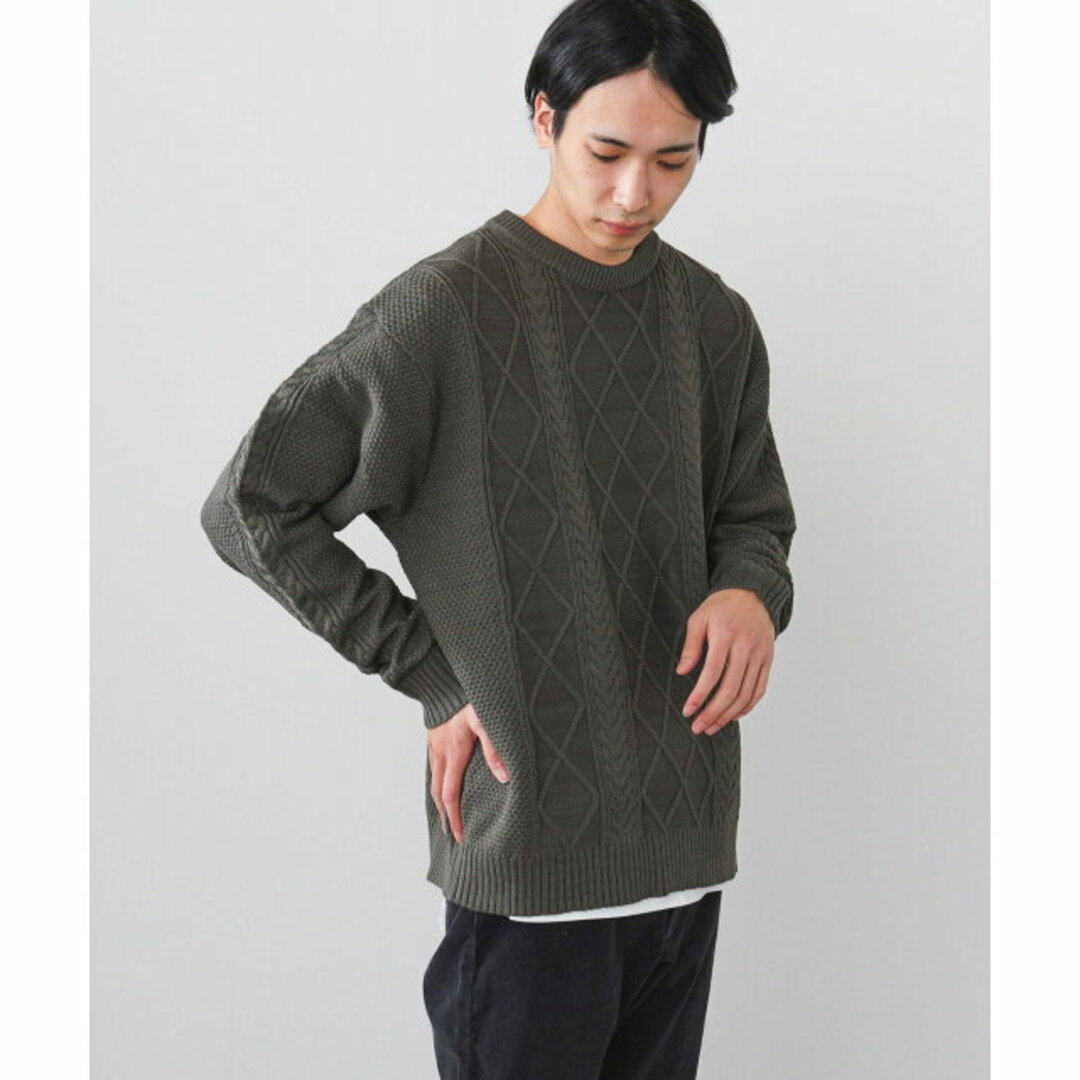 BEAMS(ビームス)の【SMOKE_BROWN】【S】BEAMS HEART / アラン柄 プルオーバー ニット(Tシャツセット) メンズのトップス(ニット/セーター)の商品写真