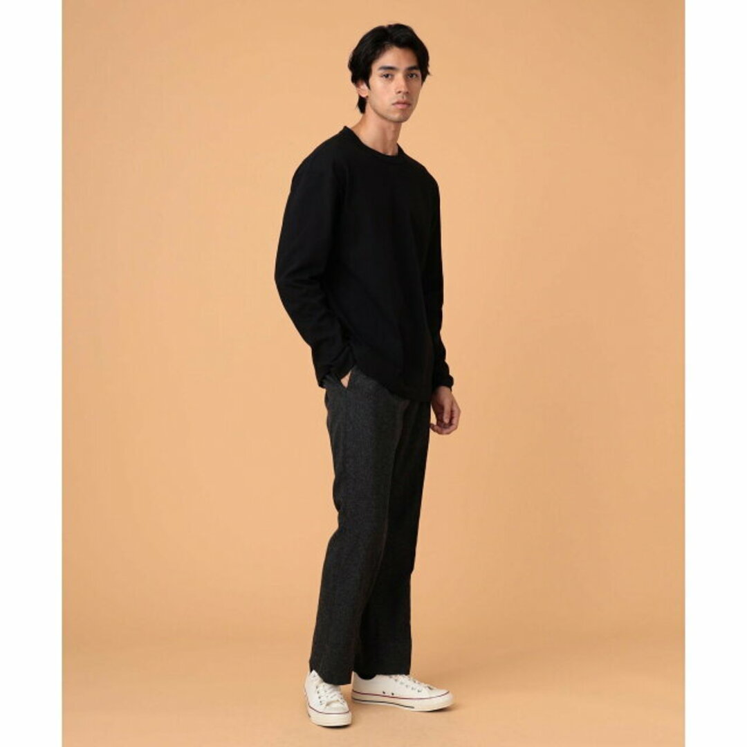 【BLACK】HEALTH KNIT * BEAMS LIGHTS / 別注 バック ヘンリーネック ロングスリーブ Tシャツ