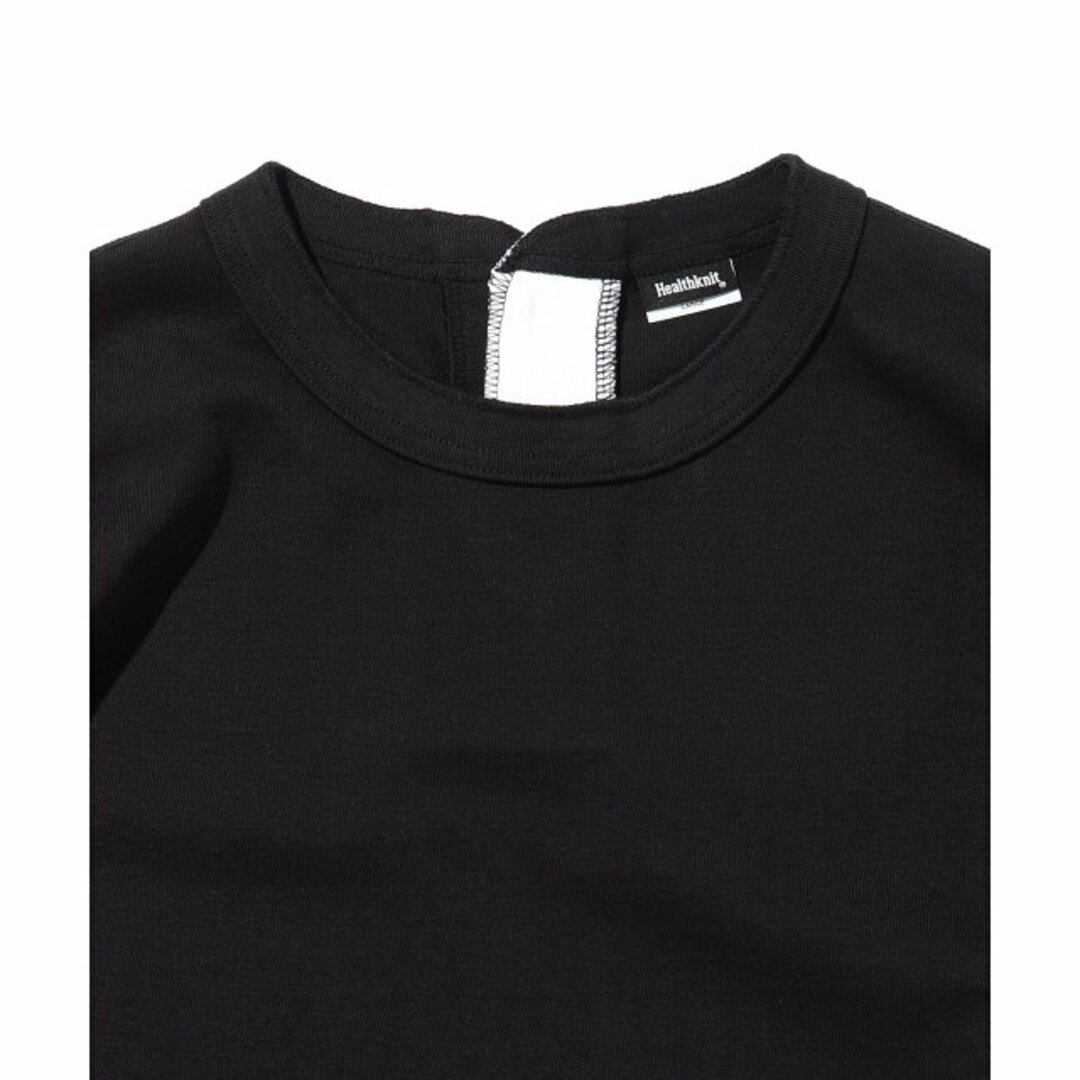 【BLACK】HEALTH KNIT * BEAMS LIGHTS / 別注 バック ヘンリーネック ロングスリーブ Tシャツ