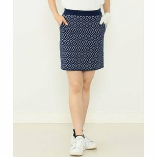 【NAVY】BEAMS GOLF PURPLE LABEL / ジオメトリック ニット スカート(ロングスカート)