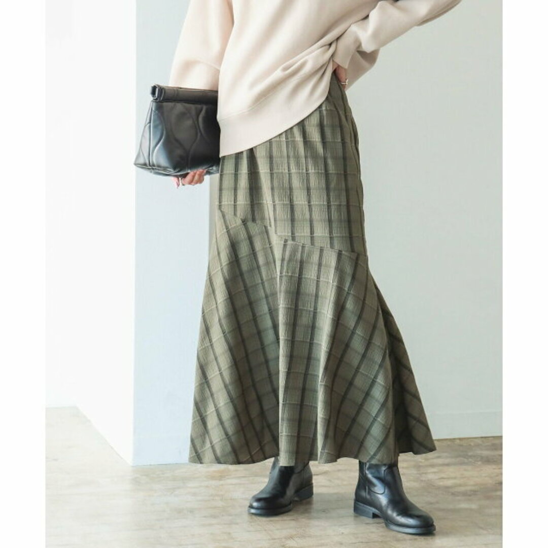 B:MING LIFE STORE by BEAMS(ビーミング ライフストア バイ ビームス)の【OLIVE_CHECK】B:MING by BEAMS / チェック フレア スカート レディースのスカート(ロングスカート)の商品写真