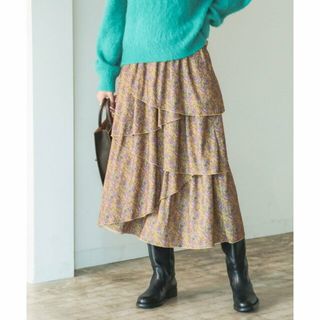 ビーミング ライフストア バイ ビームス(B:MING LIFE STORE by BEAMS)の【MUSTARD】B:MING by BEAMS / 柄プリント ティアード スカート(ロングスカート)