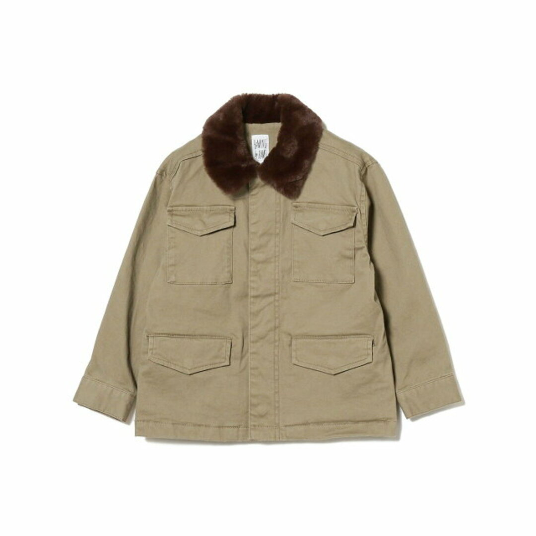 B:MING LIFE STORE by BEAMS(ビーミング ライフストア バイ ビームス)の【BEIGE】B:MING by BEAMS / ファーカラー ミリタリー ブルゾン  (100~140cm) キッズ/ベビー/マタニティのキッズ服女の子用(90cm~)(ジャケット/上着)の商品写真