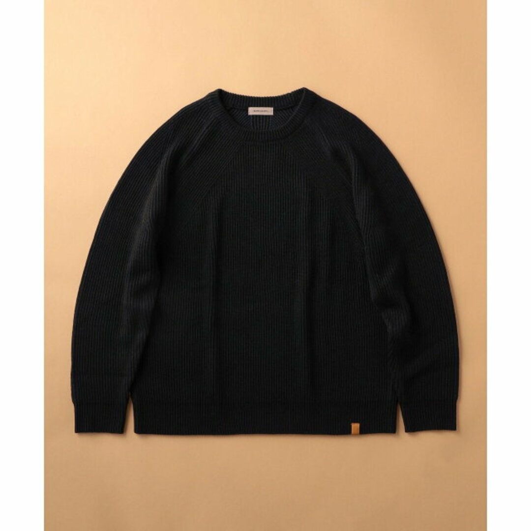 BLACK×NVY】BEAMS LIGHTS / 2トーン 畦編み クルーネック ニット